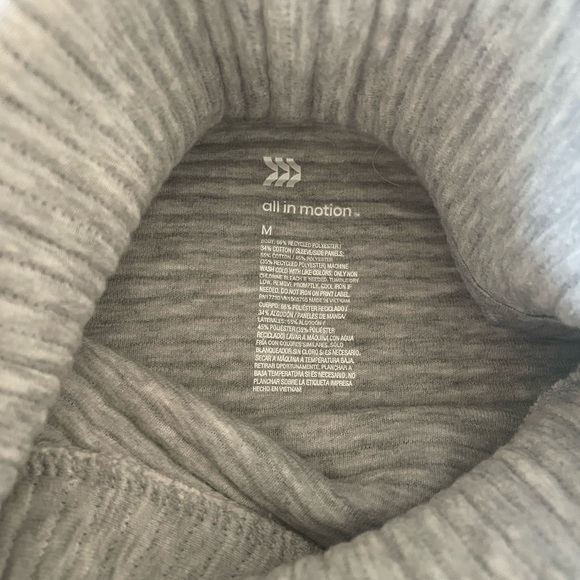 light Grey ribbed pullover, All In Motion, size M - Picture 3 of 5